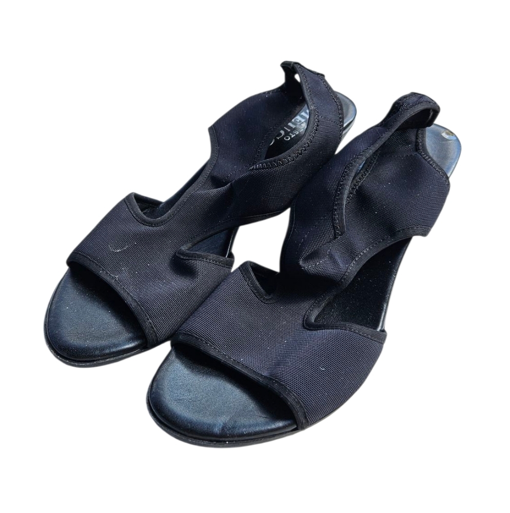 Sesto Meucci Heeled Black Stretch Sandal